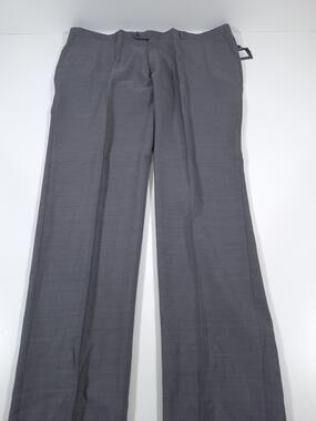 Galante Dress Pants Mens 32x36 Gray Virgin Wool Flat Front Classic Italy NWT